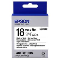Tape Cartridge EPSON LK5WBW; 18mm/9m Strong Adhesive, Black/White, C53S655012