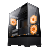 Case ATX GAMEMAX VISTA AB, w/o PSU, 0.6mm, 6x120mm ARGB fans, Dual TG, USB3.0, Type-C, Black