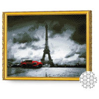 Картина по номерам Art Gallery GA82859 Mozaic cu diamante 40x50cm Paris gri si retromobil