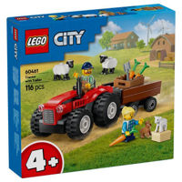 Set de construcție Lego 60461 City Tractor de fermă roșu cu remorcă și oaie