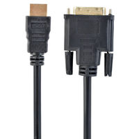 Cable HDMI to DVI  3.0m Cablexpert, male-male, GOLD, 18+1pin single-link, CC-HDMI-DVI-10