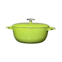 Кастрюля M-Cooker ST-174 Cratiță din fontă emailată, Verde, 24cm