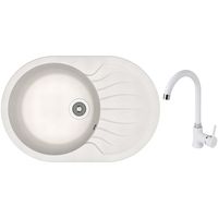 Мойка кухонная со смесителем Dr.Gans Berta 760 + SanDonna F 7073 alb