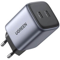 Зарядное устройство сетевое Ugreen 90573 Nexode GaN Quick Charger 2*Type-C 45W CD294, Space Grey