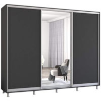 Dulap Mobildor-Lux Aron uși glisante din oglindă și PAL (270x60x230H cm) Anthracite