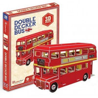 Конструктор Cubik Fun S3018h 3D puzzle Autobuz englezesc cu etaj, 66 elemente