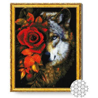 Tablou pe numere Art Gallery GA84559 Mozaic cu diamante Sufletul inflorit al pradatorului 40x50cm