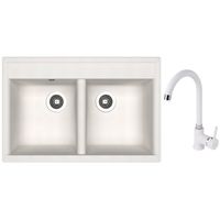 Мойка кухонная со смесителем Dr.Gans Astra 780 + SanDonna F 7073 alb