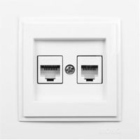 Розетка электрическая Mono Electric Priza de date+tel. (RJ45 CAT6, RJ11 CAT3) alb Despina
