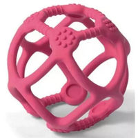 Iinel dentiție BabyOno 0489/04 Inele dentitie din silicon minge roz ORTHO
