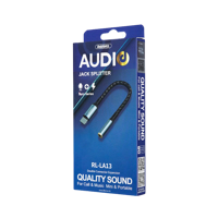 Audio Adapter Remax Type-C to 3.5mm AUX, RL-LA13а, Black