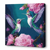 Картина по номерам Ideyka KHO6582 40x40cm Eco, Pasari de poveste cu vopsele metalice