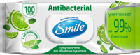 Şerveţele umede Smile antibacteriale cu vitamine, 100 buc.