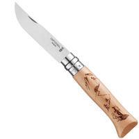 Cuțit turistic Opinel Stainless Steel Engraving Hiking Nr. 8