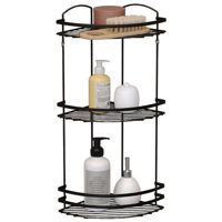 Полка для ванной Teknotel LM009n 3 niveluri coltar metal negru 24x24x68 cm