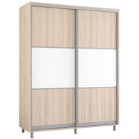 Dulap Mobildor-Lux Aron-S 1.0m-1.8m uși glisante din PAL orizontal (170x60x220H cm) Sonoma