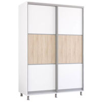 Dulap Mobildor-Lux Aron-P 1.0m-1.8m uși glisante din PAL orizontal (150x60x220H cm) Alb Brilliant