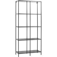 Etajeră H&S 48334 cu 5 polite 78x30x170cm metal/MDF, maro