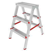 Scară Bau Welt Din aluminiu cu două fețe 3 tr.+ plat. (1.2m)