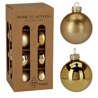 Decor de Crăciun și Anul Nou Promstore 20289 Set globuri 16x50mm Gold, in cutie