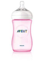 Бутылочка Philips AVENT Natural c силиконовой соской 260 мл (0-6 мес) розовая