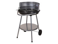 Gratar rotund cu picioare BBQ D51cm, H82cm, 2plase, raft, 2roti