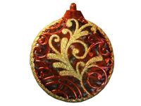 Decoratiune pentru brad "Glob cu ornament" 14.5cm rosu- auriu