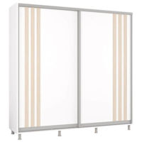 Dulap Mobildor-Lux Aron uși glisante din PAL cu lamele (230x60x200H cm) Alb Brilliant