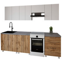 Мебель для кухни Smartex (30070) K2 260сm Alb+Stejar inchis