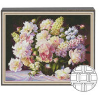 Картина по номерам Art Gallery QB204729 Mozaic cu diamante patrate 40x50cm Buchet imens de flori albe