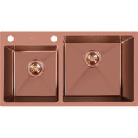 Мойка кухонная Fabiano 78x43 /18 Bronze+baterie+dozator L