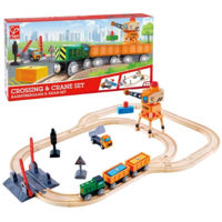 Машина Hape E3732 Set de joaca Tren de marfa cu macara