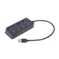 USB  3.0 Hub 4-port  with switches, Output: 1*USB3.0; 3*USB2.0, Gembird "UHB-U3P4-01", Black