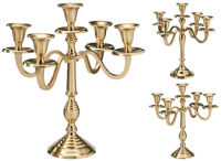 Свеча Promstore 25847 Sfesnic metalic pentru 5 lumanari 30cm, Gold