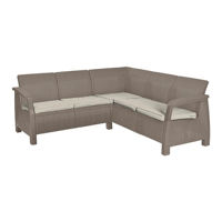 Mobilier pentru grădină Keter 56141 Coltarul Corfu Relax 190x190x79cm, perne, cappucino