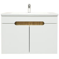 Шкаф под умывальник Bayro подвесной Etna Duo под умыв. Argo 800 белый мат