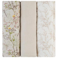 Аксессуар для пеленания Kikka Boo 31103010108 Pelinci de muselina Secret Garden Beige, 100x100 cm, 3 buc.