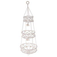 Ghiveci pentru flori Promstore 22167 Кашпо плетенное подвесное 3 уровня D30cm, H85cm, хлопок