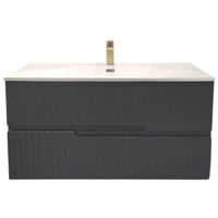 Шкаф под умывальник Bayro подвесной Santos Allegro 1000 антрацит мат