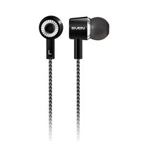 Earphones SVEN E-109M, Black, with Microphone, 4pin 3.5mm mini-jack, cable 1.2m