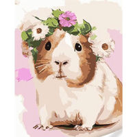 Картина по номерам Strateg R18 /35 (SS1014)(74384) Porcușor de Guineea cu coronita 30x40 cm