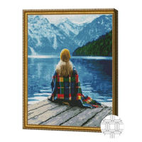 Картина по номерам Art Gallery QB204653 Mozaic cu diamante patrate 40x50cm Calatoarea in munti