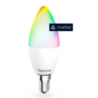 Лампочка Hama 176641 Smart Lamp E14, 4.9 W, LED, Matter, Candle, RGBW, Dimmable, with App