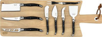 Набор ножей Laguiole Premium Line 8 Cheese Knives Black set 8 buc. cu platou servire