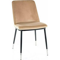 Стул Signal Jill velvet czarny/chrom stel. bl.28 bezowy