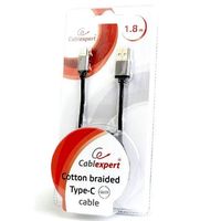 Cable  Type-C /USB2.0, AM/CM, 1.8 m, Cablexpert Black, CCB-mUSB2B-AMCM-6