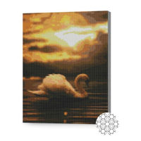 Картина по номерам Art Gallery XQB75683 Mozaic cu diamante Lebada la apus 30x40cm