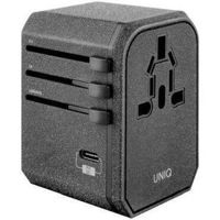 Зарядное устройство сетевое UNIQ Uniq Tavel Adapter Charcoal 18W, Black