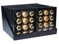 Set globuri 12X57mm, 4mate, 8lucioase, aurii, in cutie