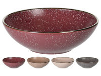 Farfuire adanca 18cm Metallic Rim Red, ceramica